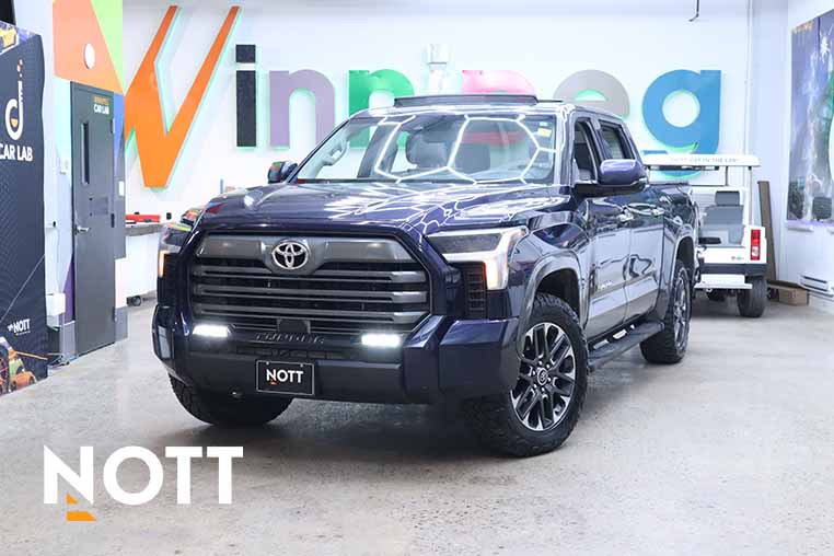 Blue 2022 Toyota Tundra Limited CrewMax Cab 4WD Pickup Truck Four-Wheel Drive